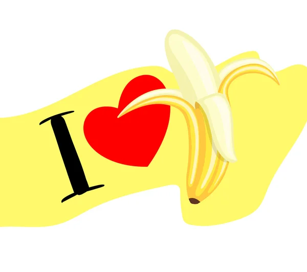I Love Banana Message — ストックベクタ