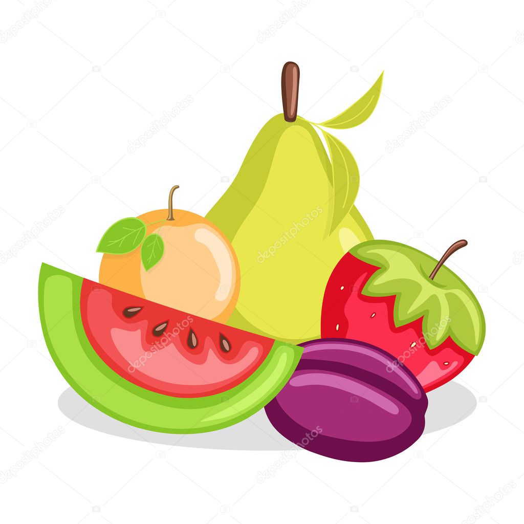 Delicious Mix Fruits Vector Stock Vector Image by ©baavli 127966180