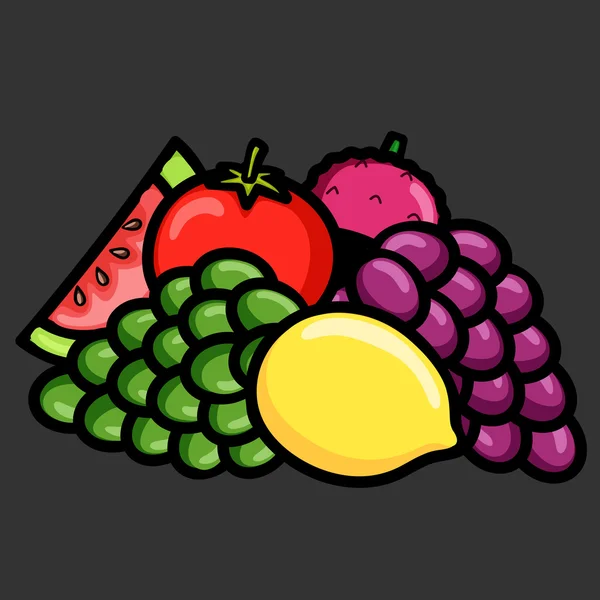 Mezcla frutas para ensalada — Vector de stock