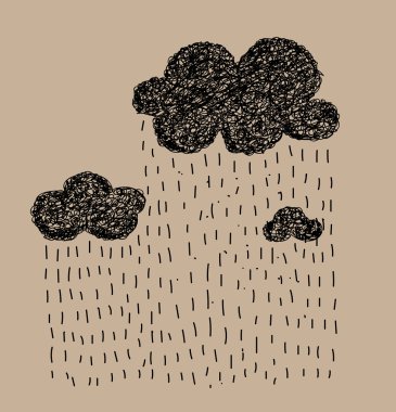 Arka plan yağmur bulutu doodle