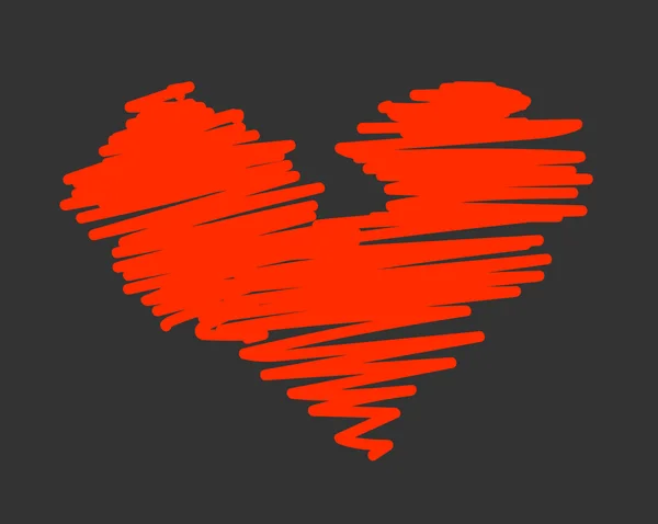 Valentijn hart Vector Krabbel — Stockvector