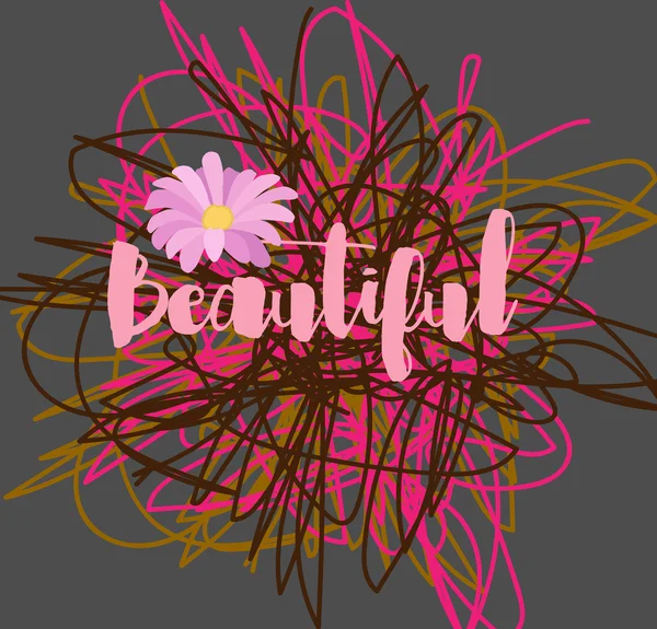 Χρωματιστά κακογράφω λουλούδι φόντο — Διανυσματικό Αρχείο