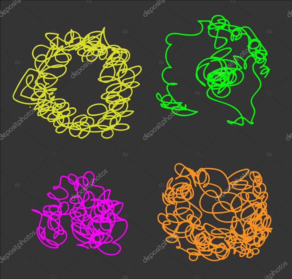 Disegni di scarabocchi colorati disegnati a mano — Vettoriale Stock