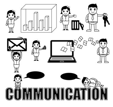 Retro çizgi film iş grafikleri