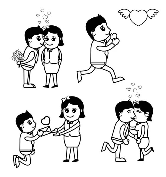 バレンタインの漫画的なグラフィックス — ストックベクタ