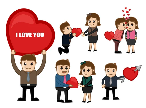 Valentine's Day Cartoon Illustrations — Stock Vector