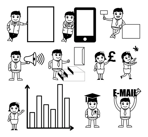 Çeşitli iş karikatür grafik Vektör Grafikler
