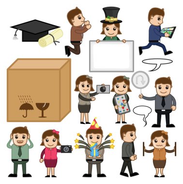 Tatil ve reklam karikatür vektör grafikleri