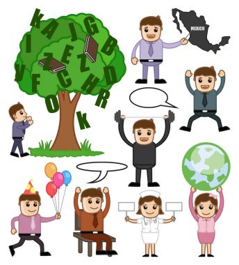 Eğitim ve iş karikatür kavramları