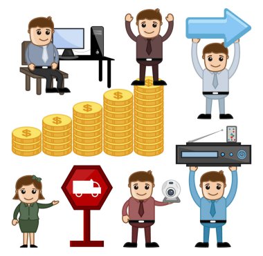 Kavramsal karikatür iş vektör grafikleri