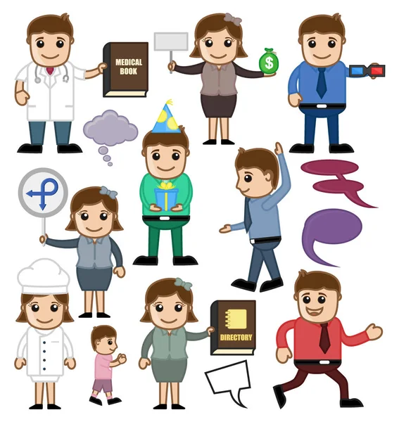 Variety of Cartoon Business People Graphics — Stock Vector