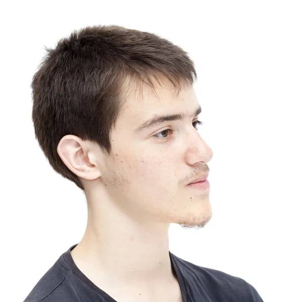 Adolescente com cabelo escuro curto — Fotografia de Stock