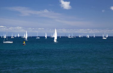 romantik yelkenli yat arka plan