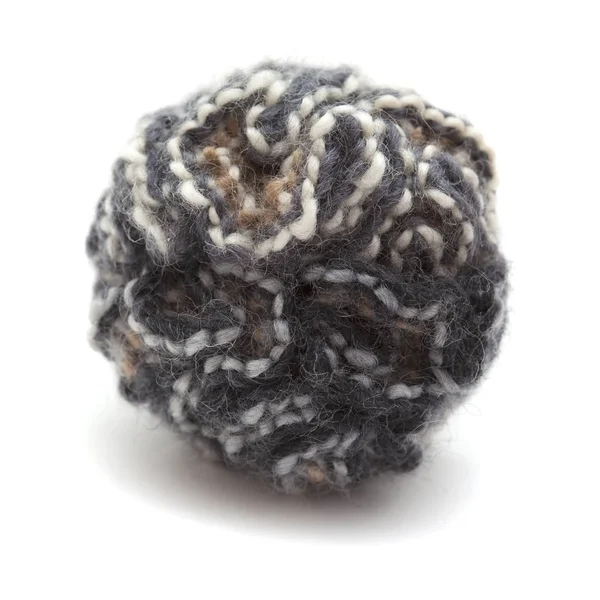 Knitted pompom of variegated yarn — Stock Photo, Image