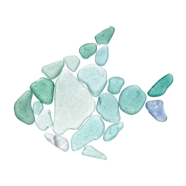 Sea glass peices on white — Stock Photo, Image