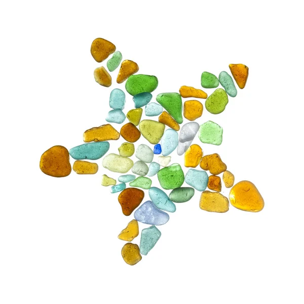 Sea glass peices on white — Stock Photo, Image