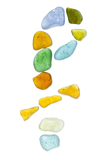 Sea glass peices on white — Stock Photo, Image