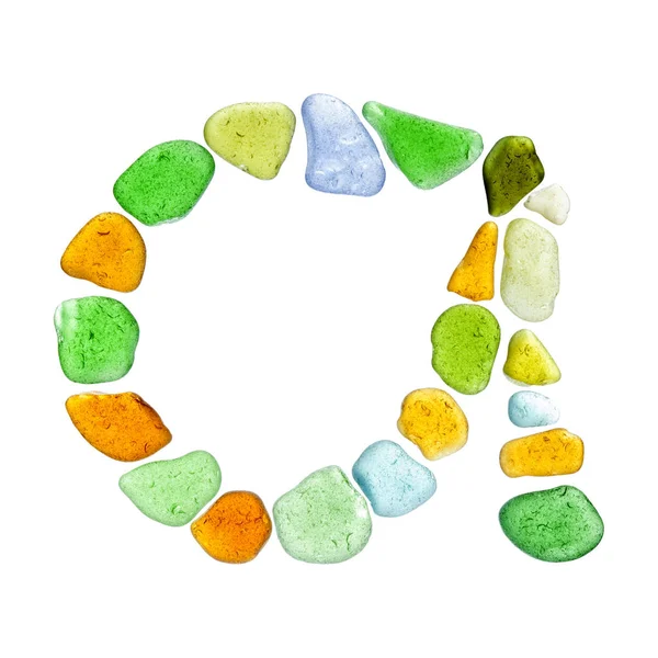 Sea glass peices on white — Stock Photo, Image