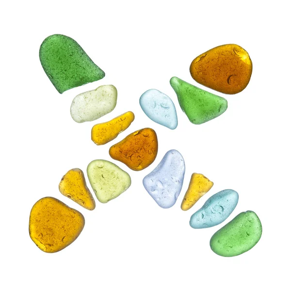 Sea glass peices  on white — Stock Photo, Image