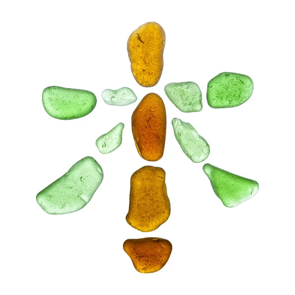 Sea glass pieces on white — Stock Photo, Image