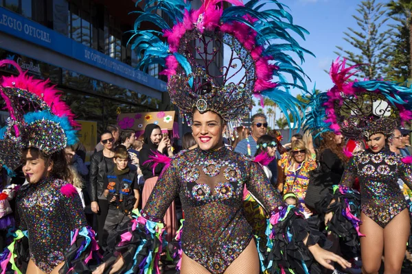 Las Palmas belangrijkste carnival parade — Stockfoto