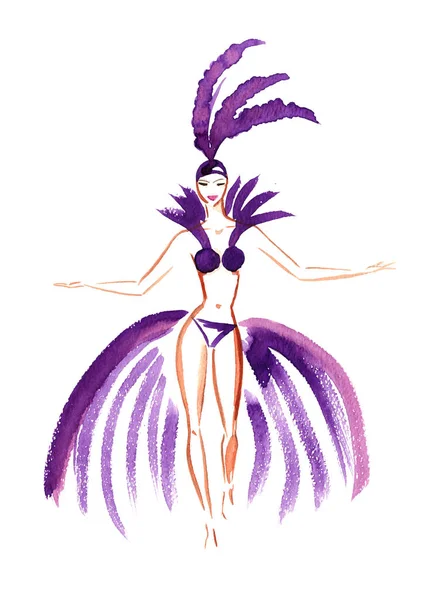 Carnival dame akvarell — Stockfoto