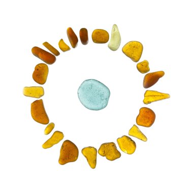 sea glass mosaic - old style sun character  clipart