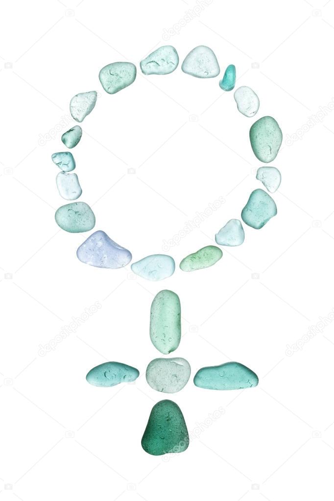 sea glass mosaic - Venus  astrological symbol