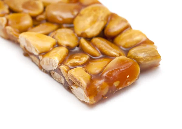 Barra de turrón de azúcar caramelizado y almendras — Foto de Stock