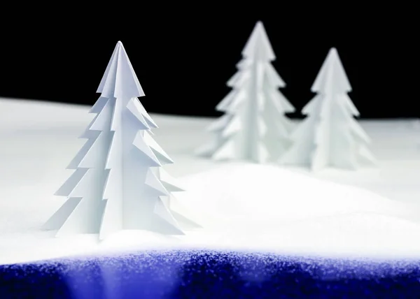 Kirigami krajobraz Boże Narodzenie — Zdjęcie stockowe