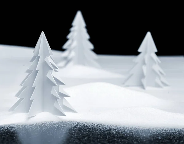 Kirigami krajobraz Boże Narodzenie — Zdjęcie stockowe