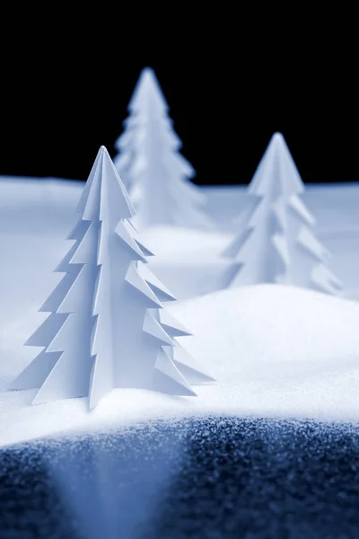 Kirigami Christmas landscape — Stock Photo, Image