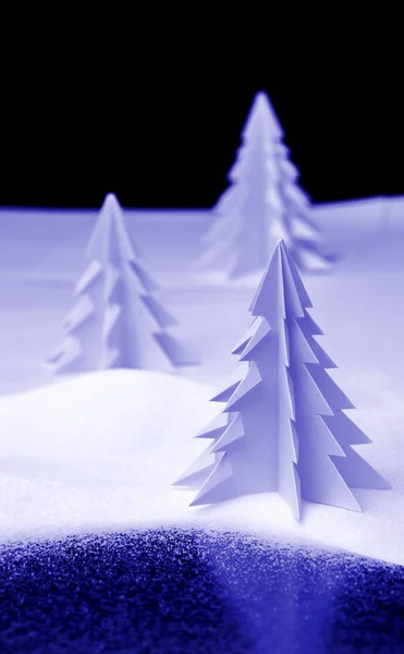 Kirigami Christmas landscape — Stock Photo, Image