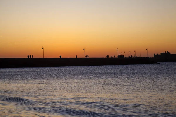 Cádizovy siluety západu slunce — Stock fotografie