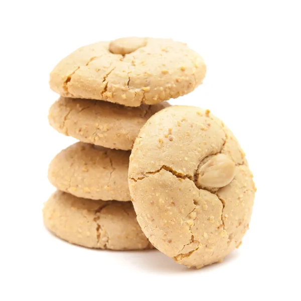 Soft almond cookies isolated on white — Stock Photo, Image