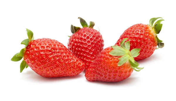 Red ripe strawberries on white — 스톡 사진