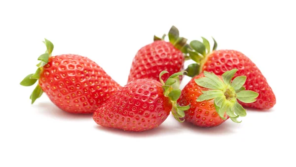 Red ripe strawberries on white — 스톡 사진