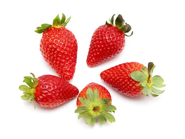 Red ripe strawberries on white — 스톡 사진