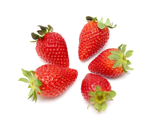 Red ripe strawberries on white — 스톡 사진