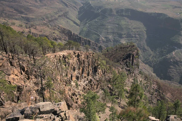 Gran Canaria View Top Altavista Mountain Aboriginal Name Azaenegue Caldera — Stock Photo, Image