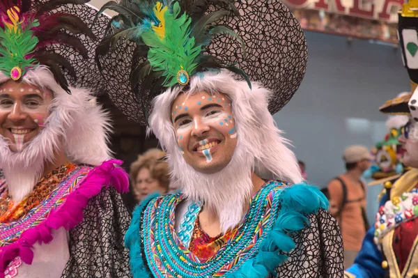 Las Palmas Espagne Février 2020 Défilé Carnaval Déroule Long Des — Photo