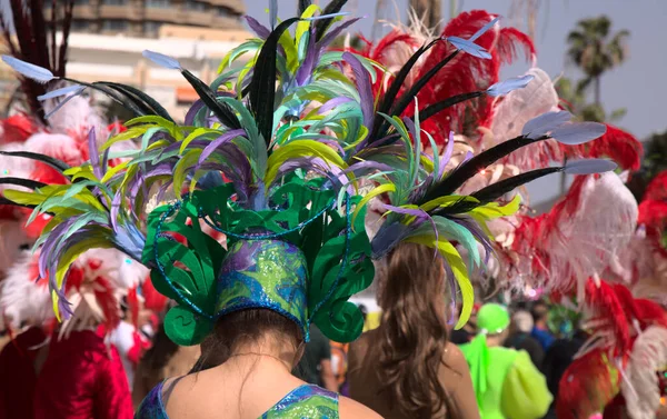 Las Palmas Spania Februarie 2020 Parada Carnavalului Scurt Trece Lungul — Fotografie, imagine de stoc