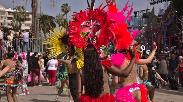 Las Palmas Spanje Februari 2020 Korte Carnavalsoptocht Gaat Door Straten — Stockfoto