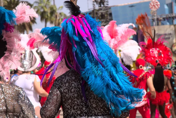 Las Palmas Spanje Februari 2020 Korte Carnavalsoptocht Gaat Door Straten — Stockfoto