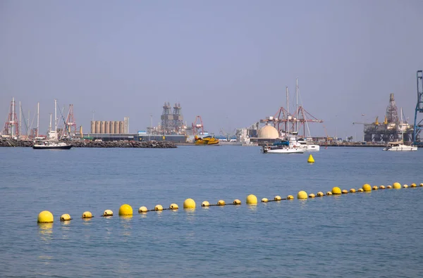 Las Palmas Španělsko Února 2020 Malý Tanker Plave Území Přístavu — Stock fotografie