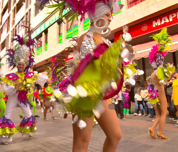 Las Palmas Spain Лютого 2020 Короткий Карнавальний Парад Проходить Вздовж — стокове фото