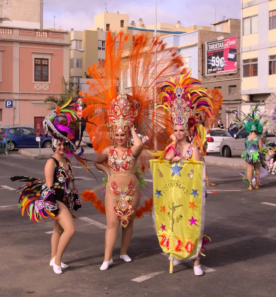 Las Palmas España Febrero 2020 Colectivos Música Danza Murgas Comparsas — Foto de Stock