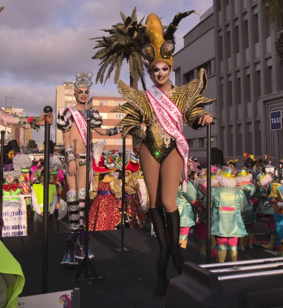 Las Palmas España Febrero 2020 Drag Queens Participa Desfile Principal — Foto de Stock