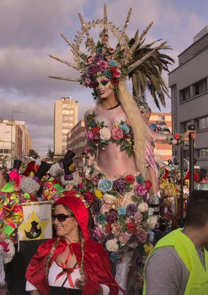 Las Palmas España Febrero 2020 Drag Queens Participa Desfile Principal — Foto de Stock