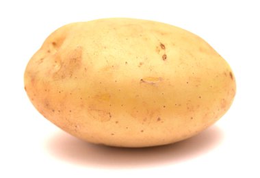 Large clean potato isolated on white  clipart